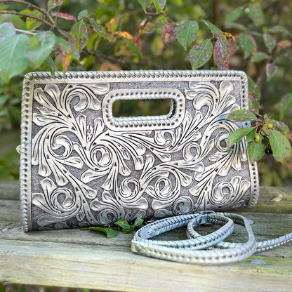 Hand-Tooled Leather Large Clutch Bag "ENVELOPE" by ALLE more Colors