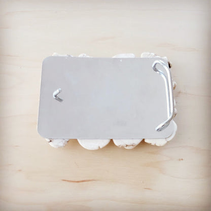 White Turquoise Slab Belt Buckle-Large 902n