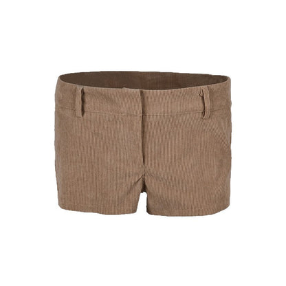 Women's Low-Rise Straight-Leg Corduroy Shorts