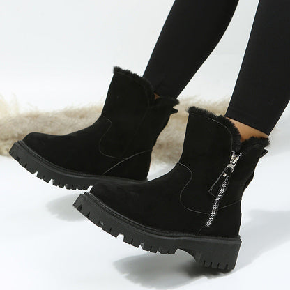 Women’s Plush Snow Boots – Warm Waterproof Winter Boots (Plus Size)