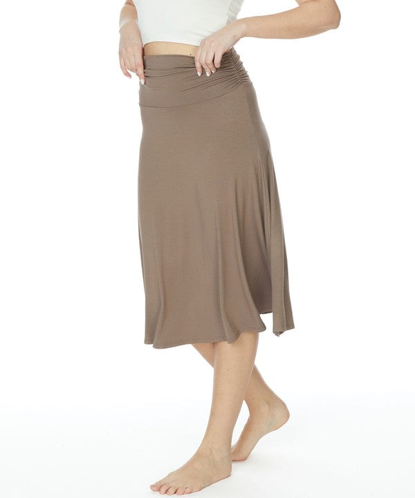 Bamboo Flared Mid Length Skirt