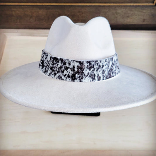 Wide Genuine Hair Hide Black Spotted Hat Band Only 953x