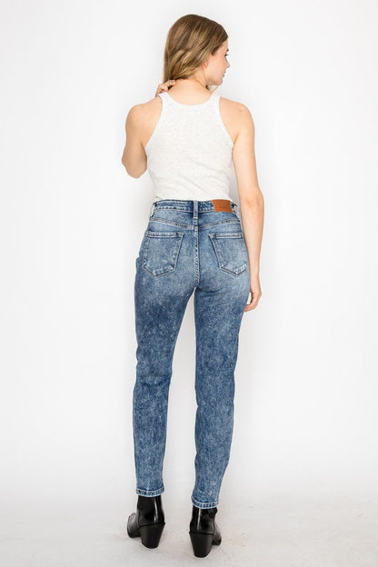 Aubree High Rise Stretch Distressed Mom Jeans