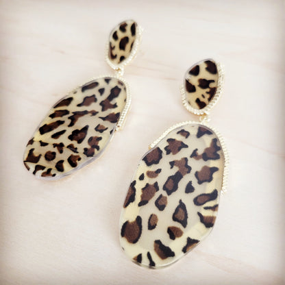 **Gold Leopard Dangle Earrings  219ce