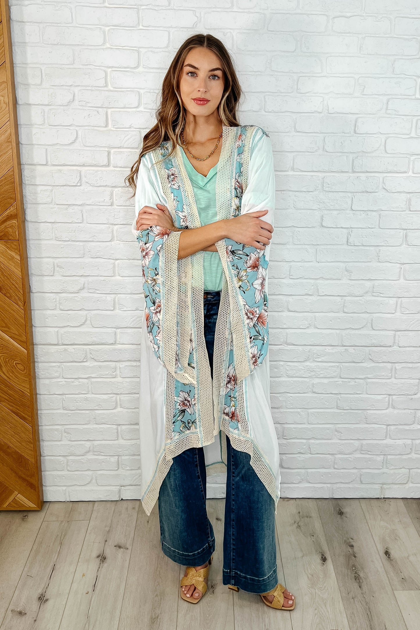 Basic Instinct Drop Shoulder V-Neck Tee in Mint