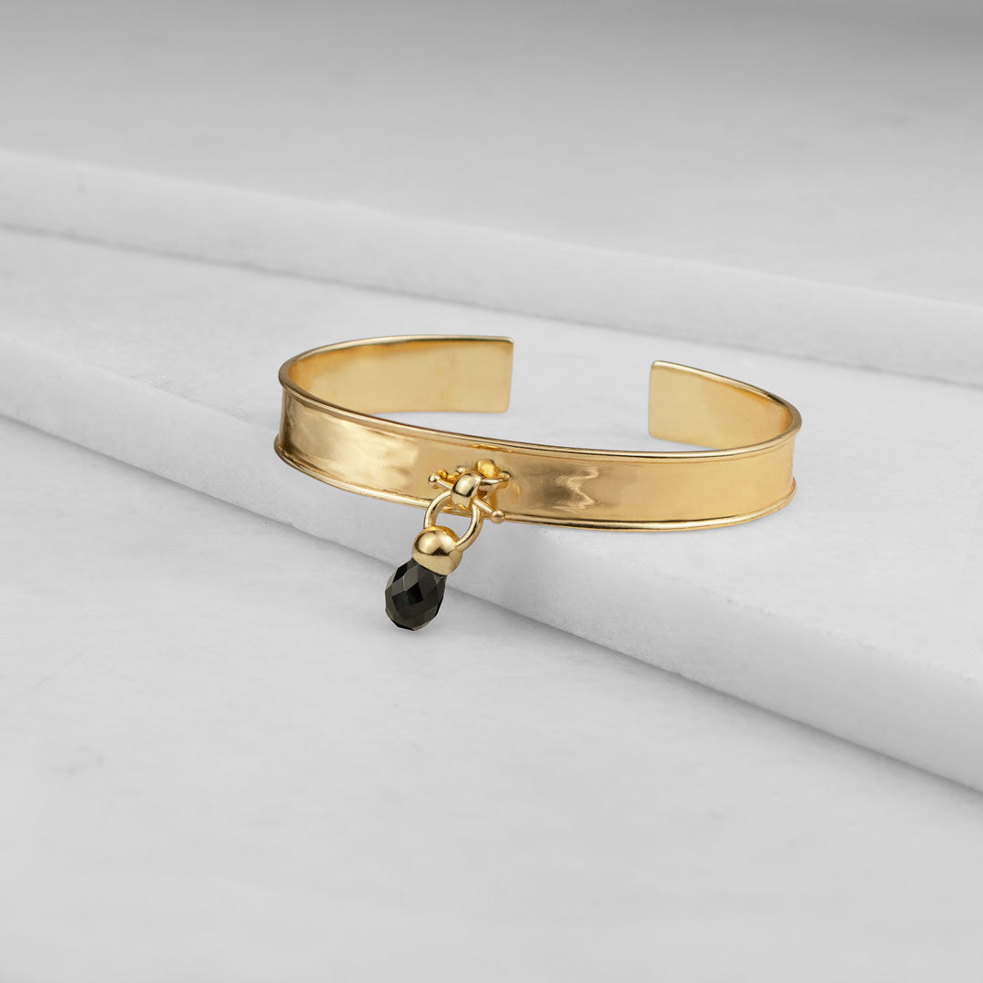 Brioette - Black Onyx Horse Bit Earring Equestrian in Gold