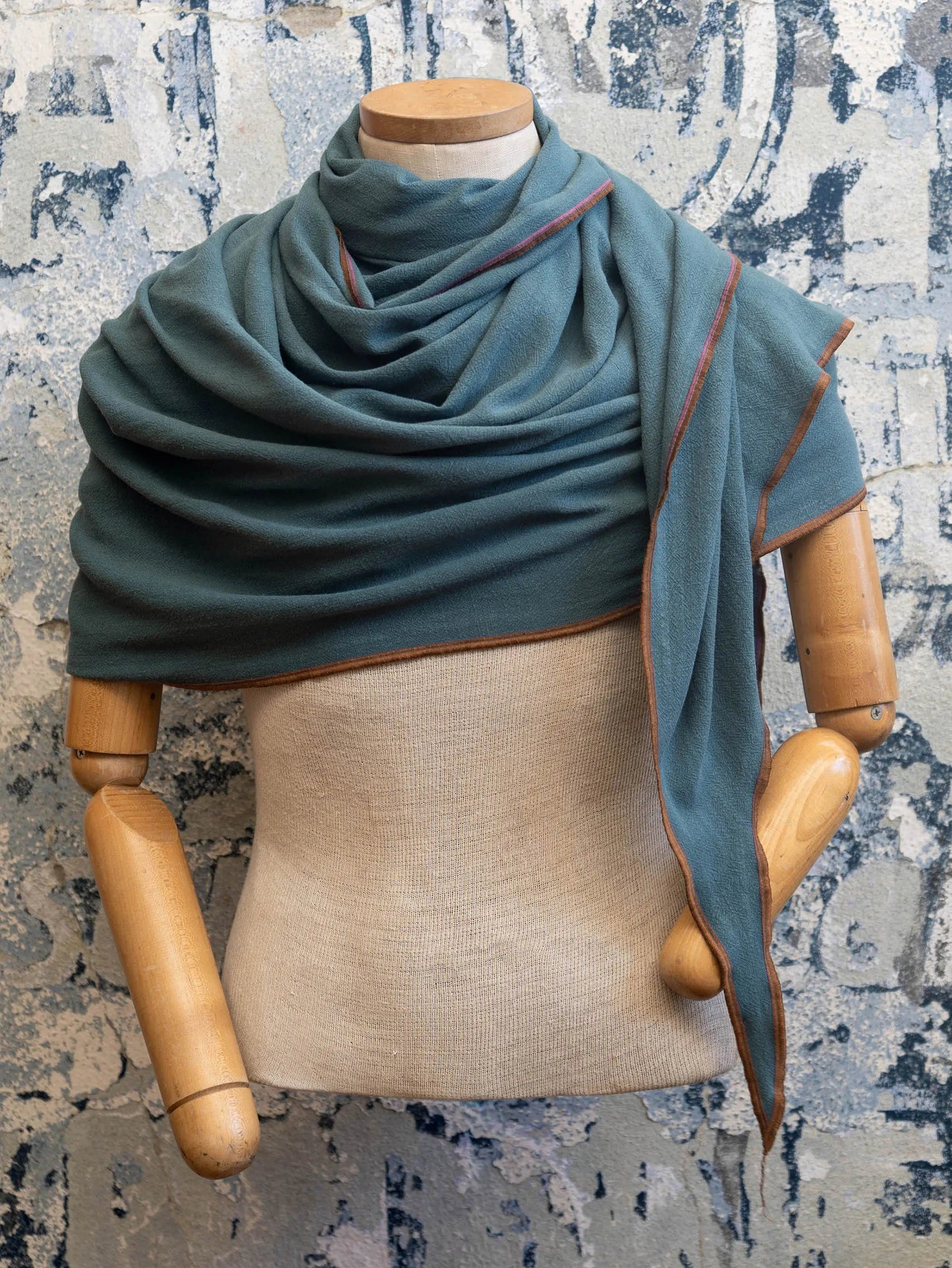Teal Crossroads Linen Scarf