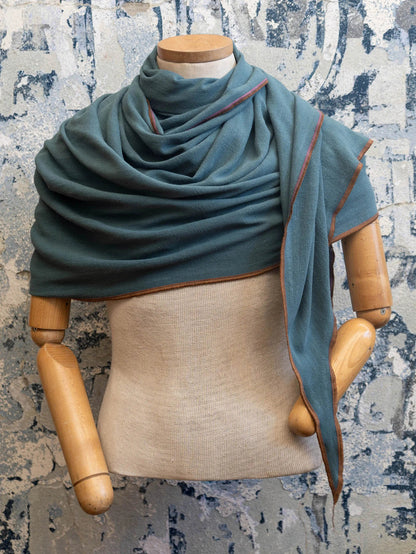 Teal Crossroads Linen Scarf