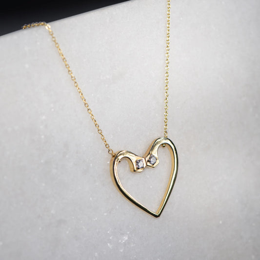 Charmed - Mossanite Equestrian Horseshoe Nail Head Necklace in Gold