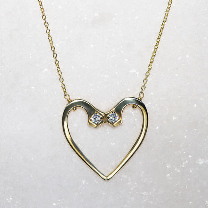 Charmed - Mossanite Equestrian Horseshoe Nail Head Necklace in Gold