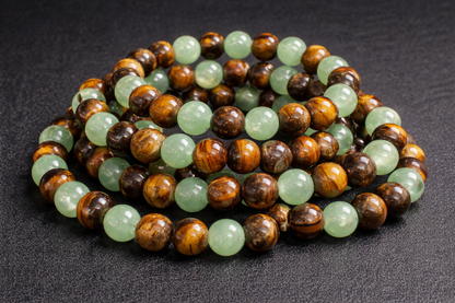 Green Aventurine & Tiger’s Eye Prosperity Bracelet – Abundance, Confidence & Luck (Medium Wrists)