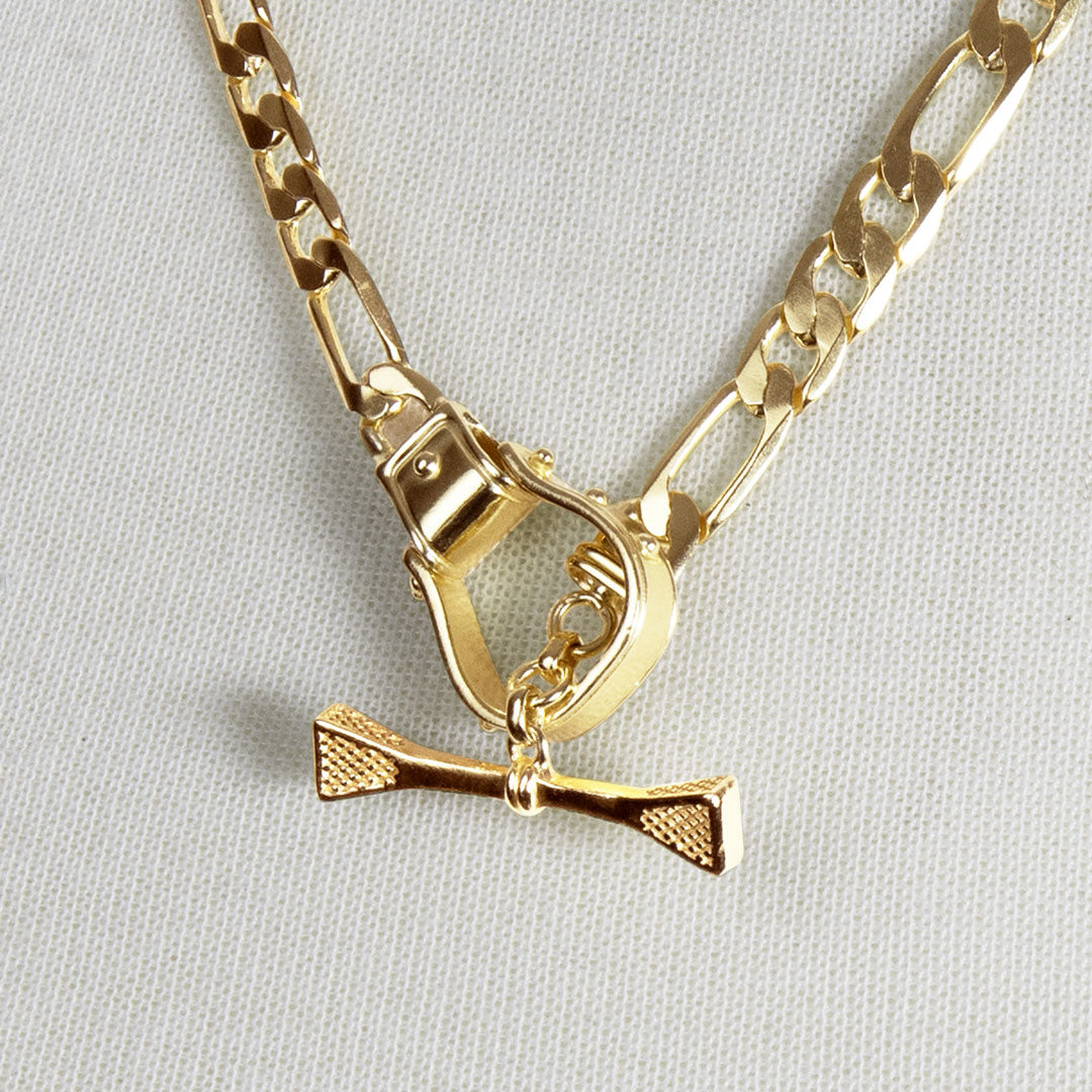 Cortina - Cuban Chain Western Stirrup Bracelet in Gold