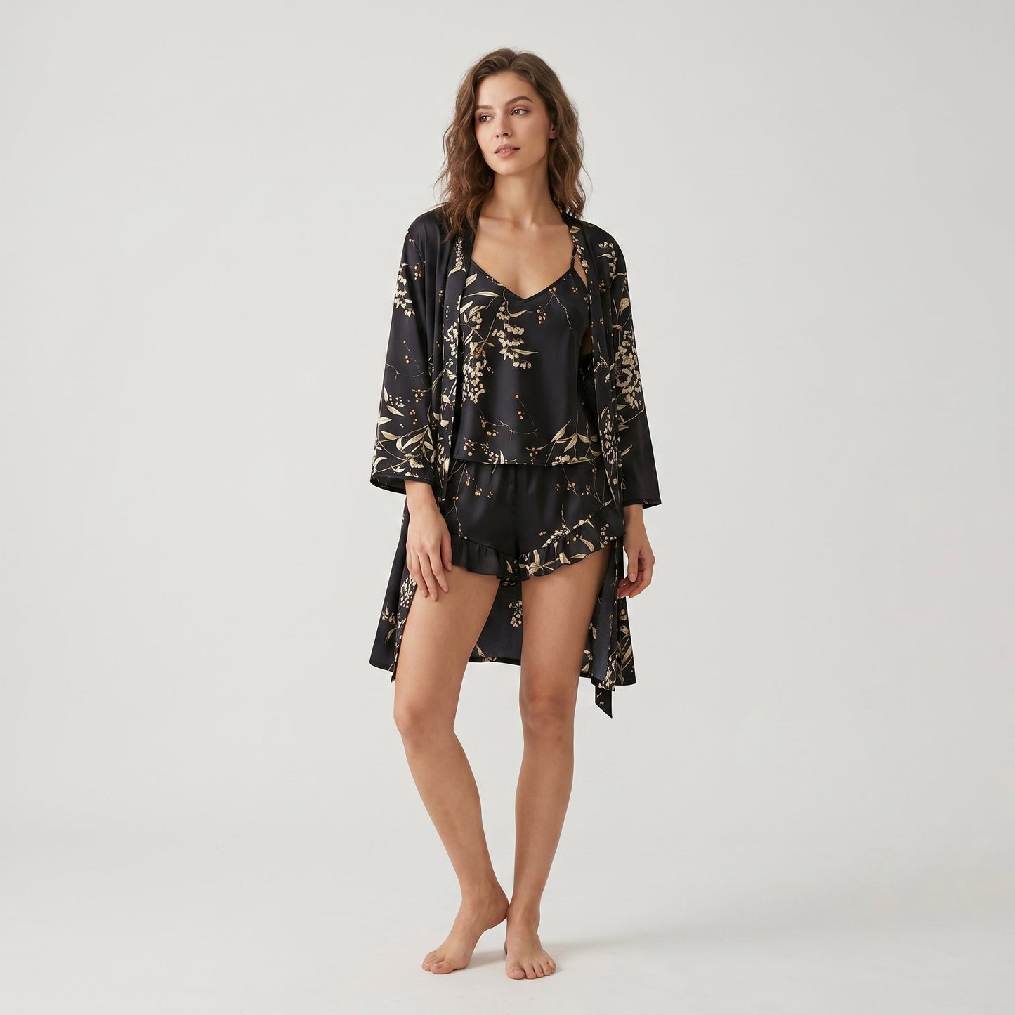 Cherry Silk Sleepwear Set