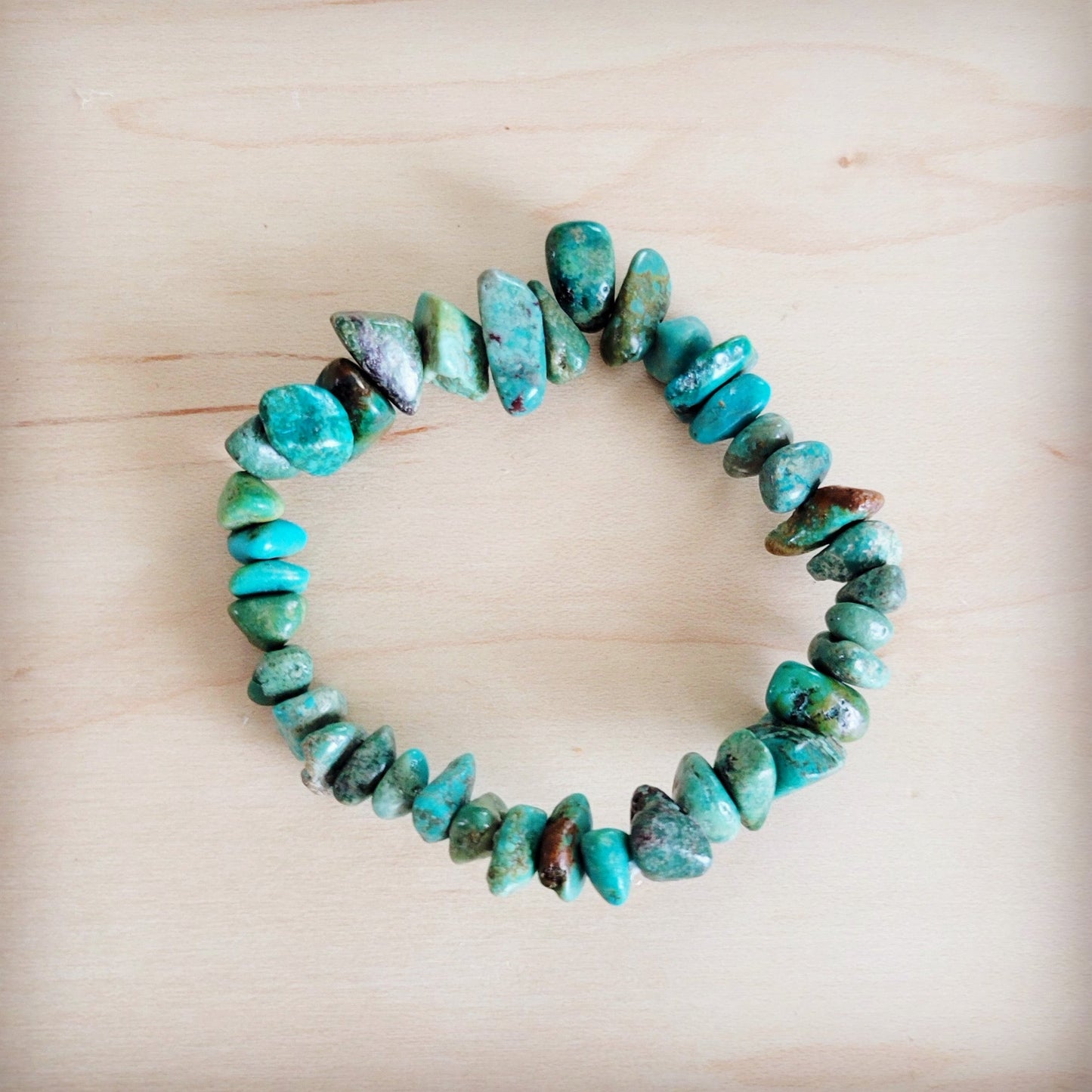 Chunky Genuine Natural Turquoise Beaded Bracelet 802b
