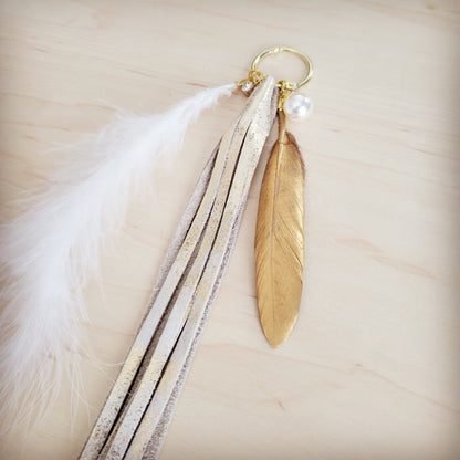 Wedding Boho Western Leather Boot Bling Gold Feather 500o
