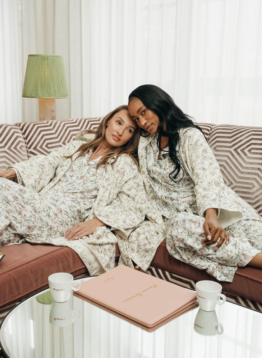Women's Dahlia Organic Bathrobe - Botanical Whisper