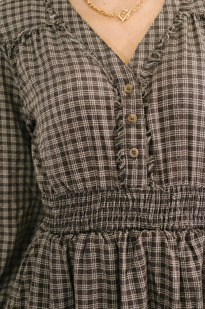 Fairytale Plot Plaid Midi Dress