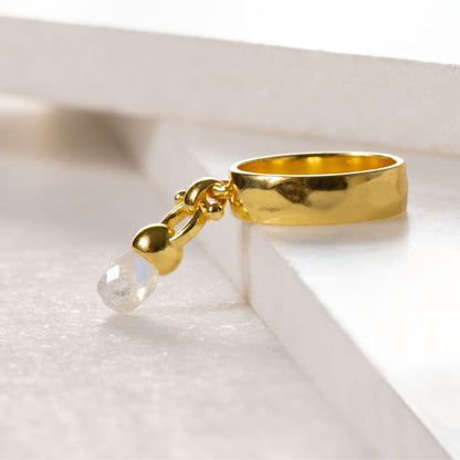 Droplette - Moonstone Horse Bit Equestrian Earring in Gold