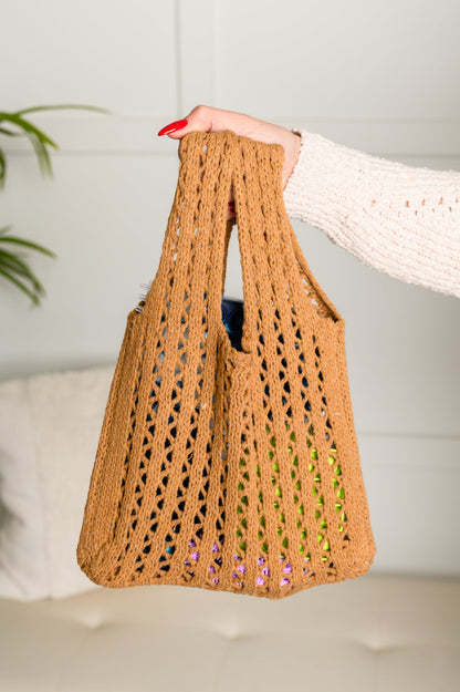 Girls Day Open Weave Bag in Tan