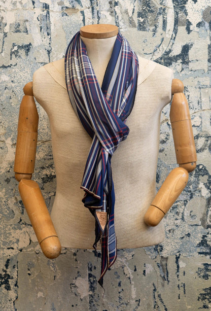 Harbor Plaid Silk Scarf