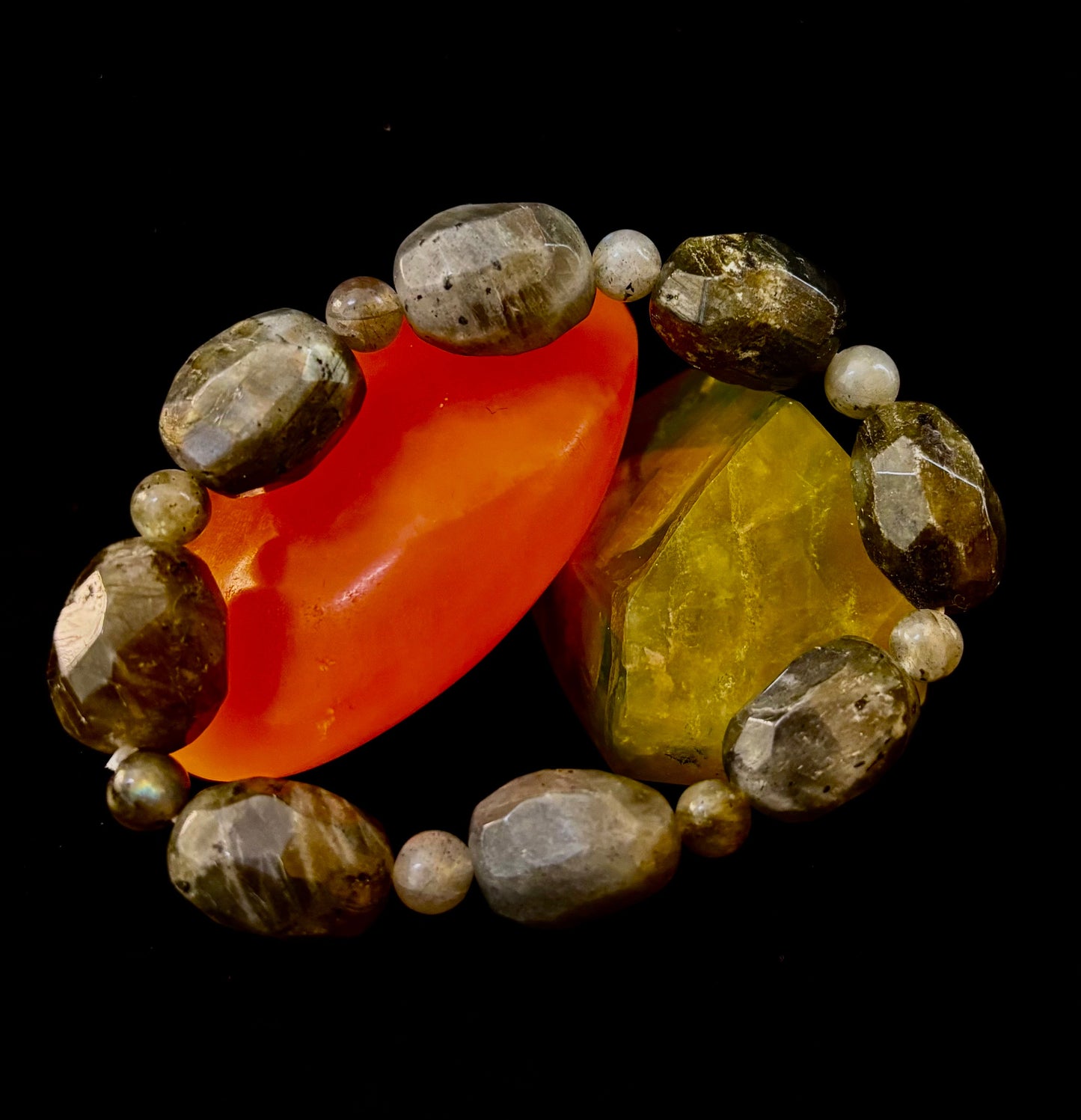 Earthbound Labradorite Nugget Bracelet – Reiki-Infused Limited Edition (Small–Medium Fit)