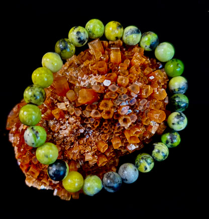 Vital Earth Serpentine Bracelet – 8mm Reiki-Infused Healing & Transformation Gemstone (7.5” Fit)