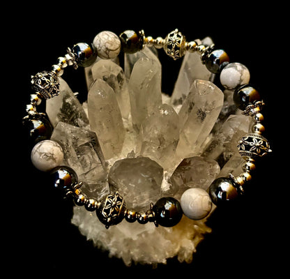 Calm & Comfort Pain Relief Bracelet – Howlite, Hematite & Terahertz