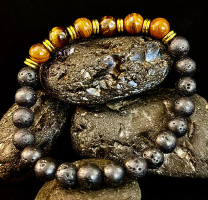 Strength & Focus Lava Stone Bracelet – Choose Your Stone