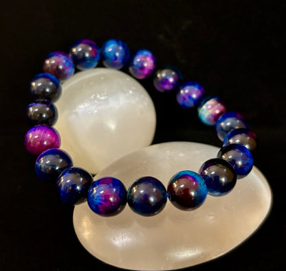Galaxy Tiger Eye Bracelet – Energy, Confidence & Protection | Medium & Large Wrist Fit