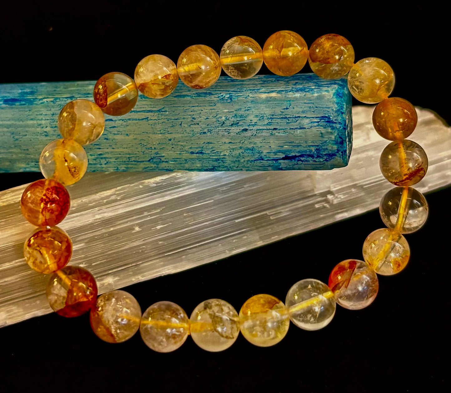 Golden Healer Quartz Bracelet – 8mm Natural Crystal (Small–Medium Wrist) | Energy Healing, Alignment & Manifestation