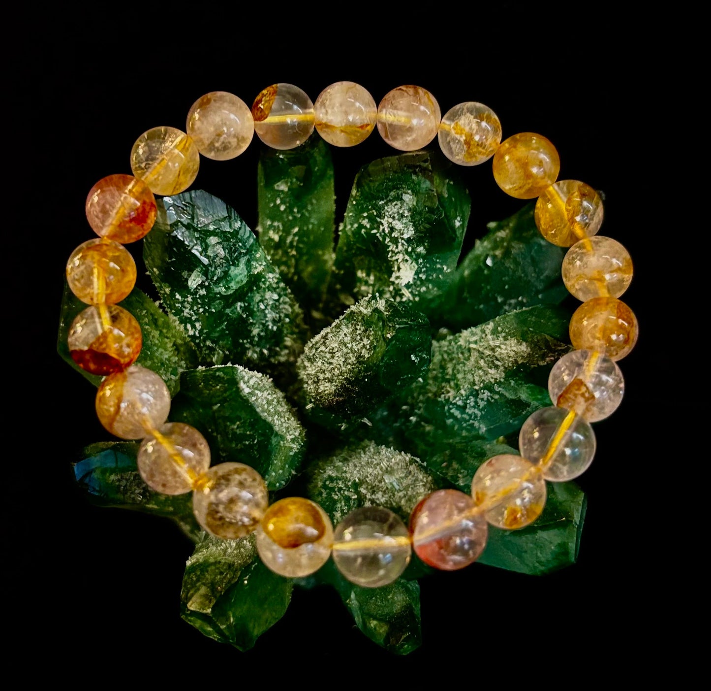 Golden Healer Quartz Bracelet – 8mm Natural Crystal (Small–Medium Wrist) | Energy Healing, Alignment & Manifestation
