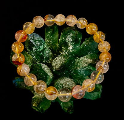 Golden Healer Quartz Bracelet – 8mm Natural Crystal (Small–Medium Wrist) | Energy Healing, Alignment & Manifestation