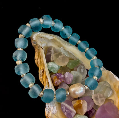 Ocean Aura Sea Glass & Pearl Bracelet 🌊✨