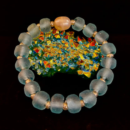Ocean Aura Sea Glass & Pearl Bracelet 🌊✨