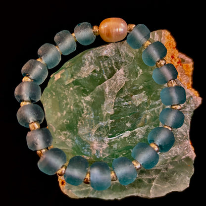 Ocean Aura Sea Glass & Pearl Bracelet 🌊✨