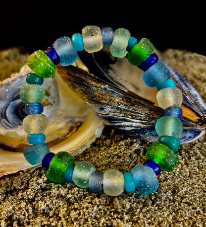 Saltwater Soul Sea Glass Bracelet 🌊💙