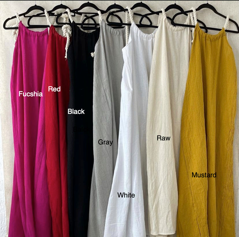 Handmade Backless Maxi Beach Dress ZOE, Organic Cotton