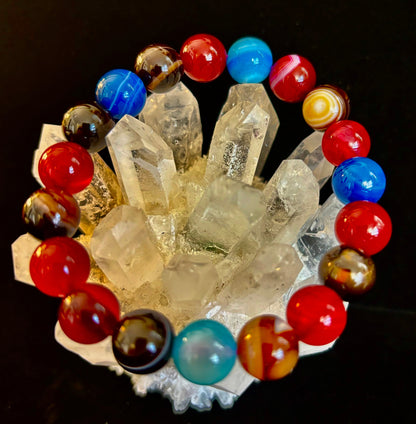 Happy Vibes Banded Agate Bracelet 🌈✨