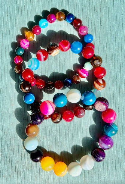 Happy Vibes Banded Agate Bracelet 🌈✨