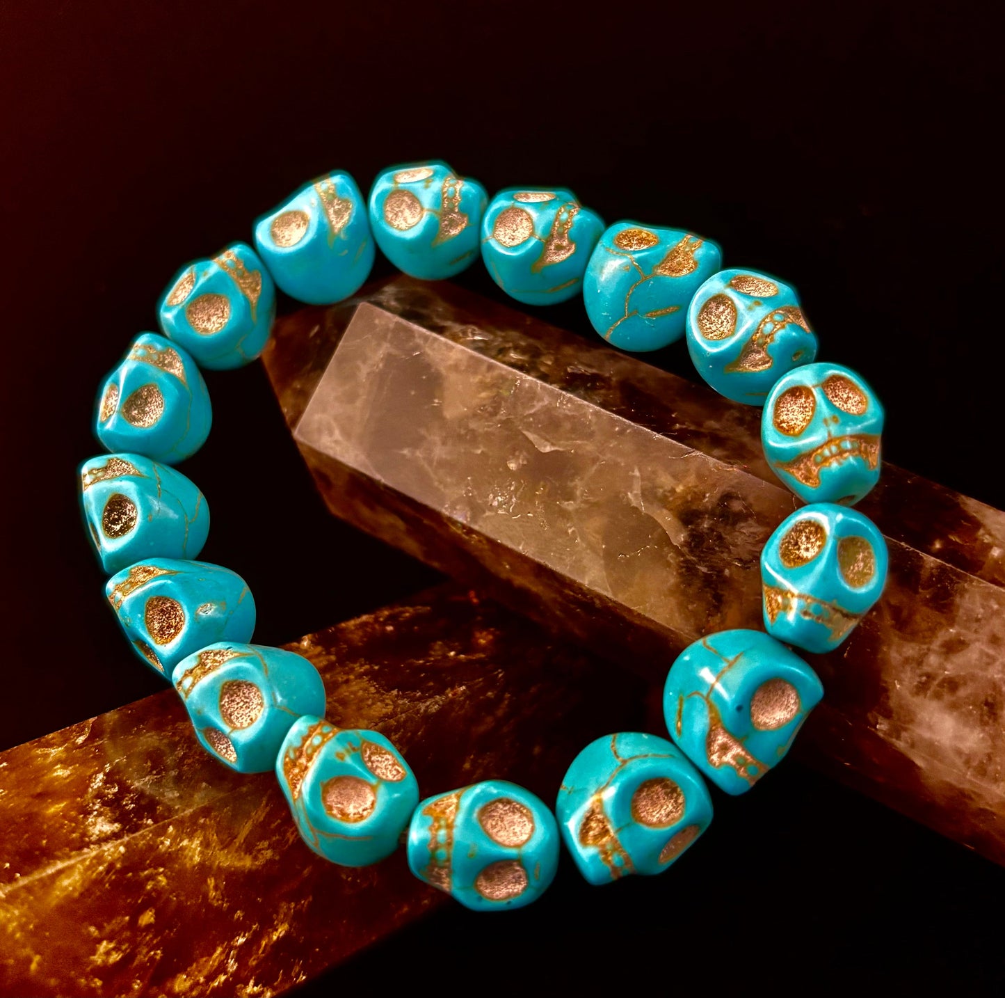 Turquoise Skull Energy Bracelet 💀💙