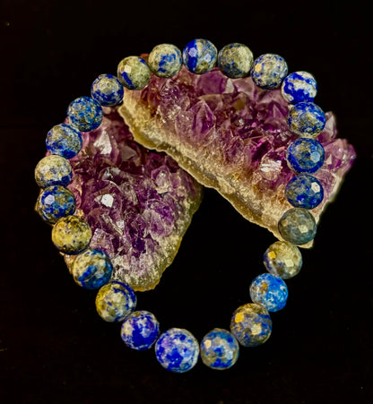Clarity & Confidence Lapis Lazuli Bracelet – 8mm Polyhedral Gemstone Bracelet