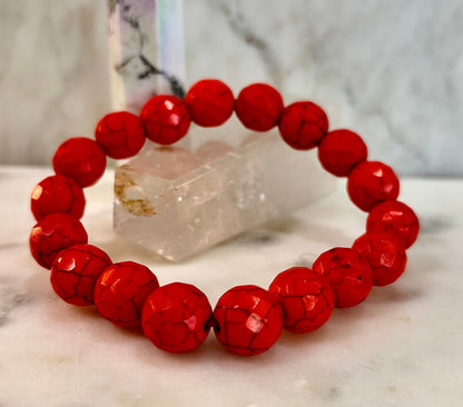 🔥 Wicked Glam Fire Energy Bracelet – Orange Howlite Power Statement 🔥
