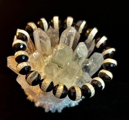 Tibetan Agate Protection Bracelet – Faceted Energy Beads (8mm / 10mm)