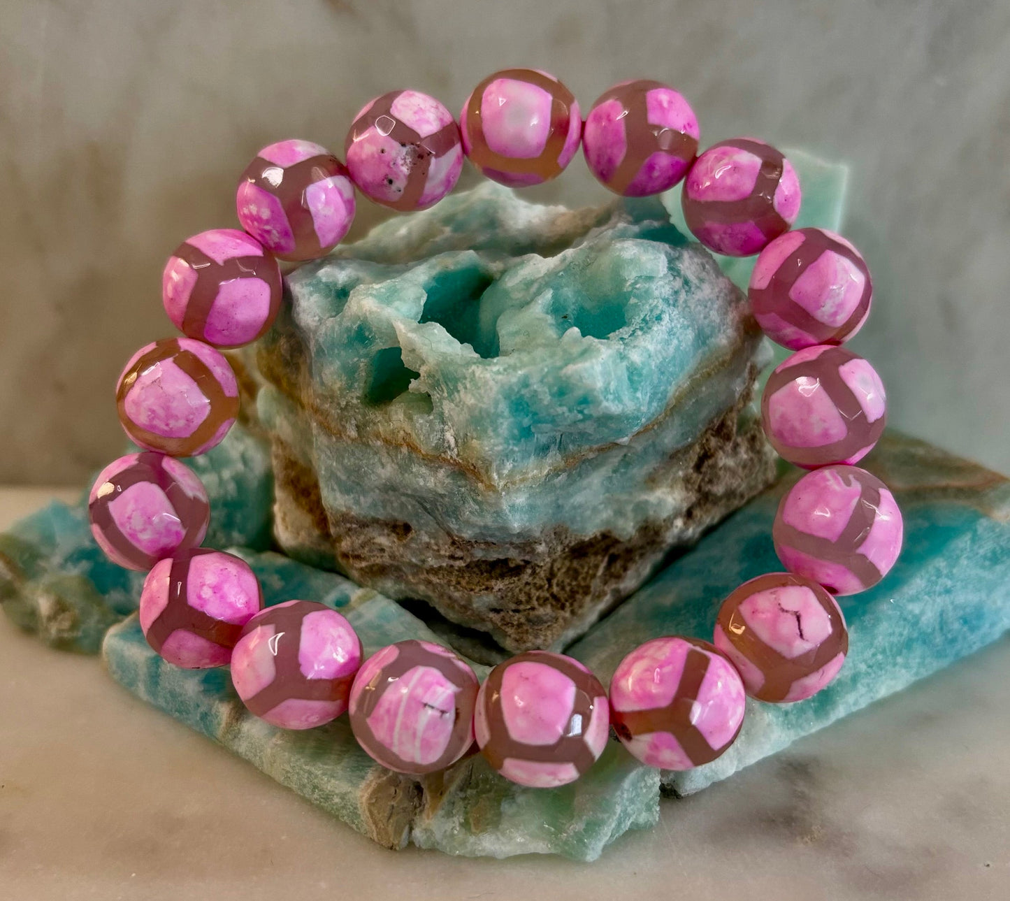 Pink Tibetan Agate Bracelet
