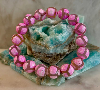 Pink Tibetan Agate Bracelet