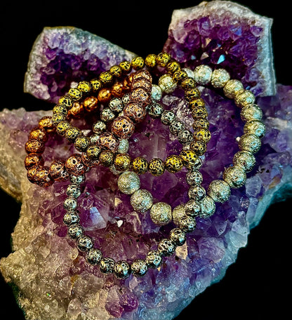 Glow & Go Lava Stack Bracelets – Gold & Silver