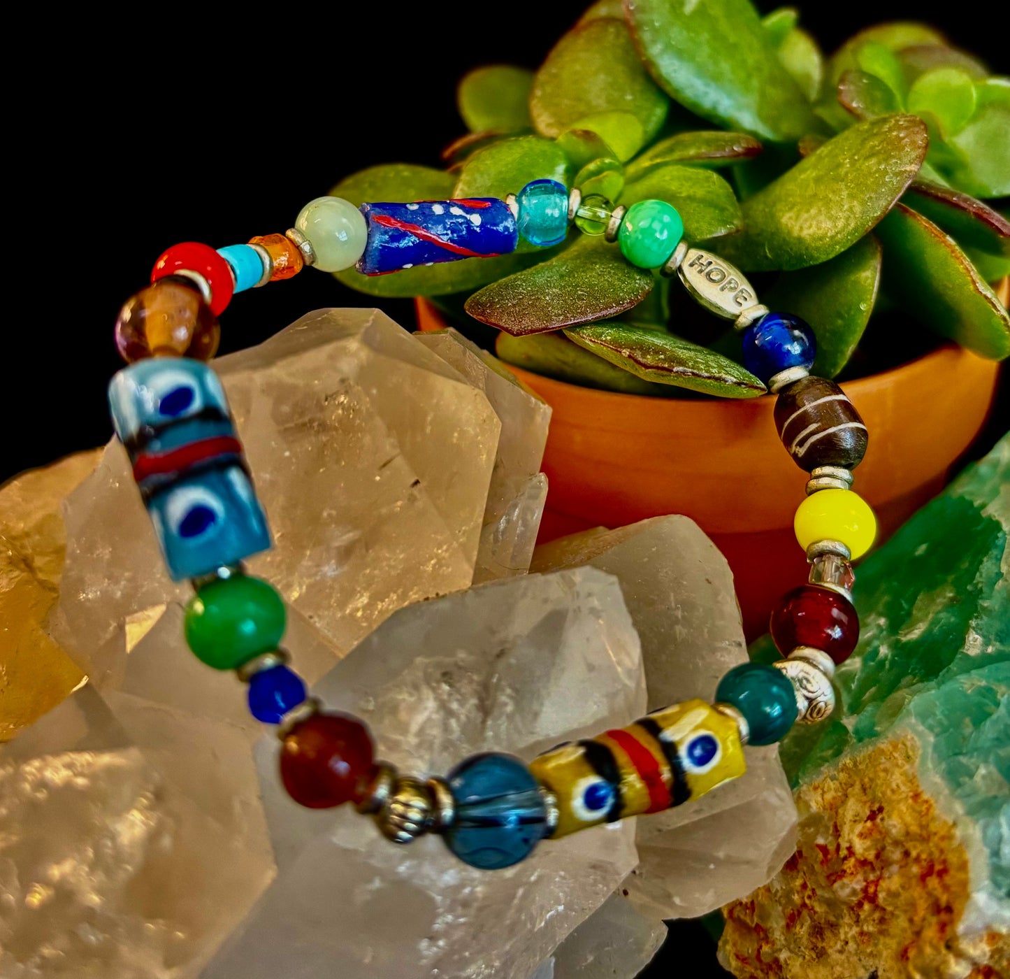 ✨ Hope Forward Uganda Trade Bead Bracelet ✨