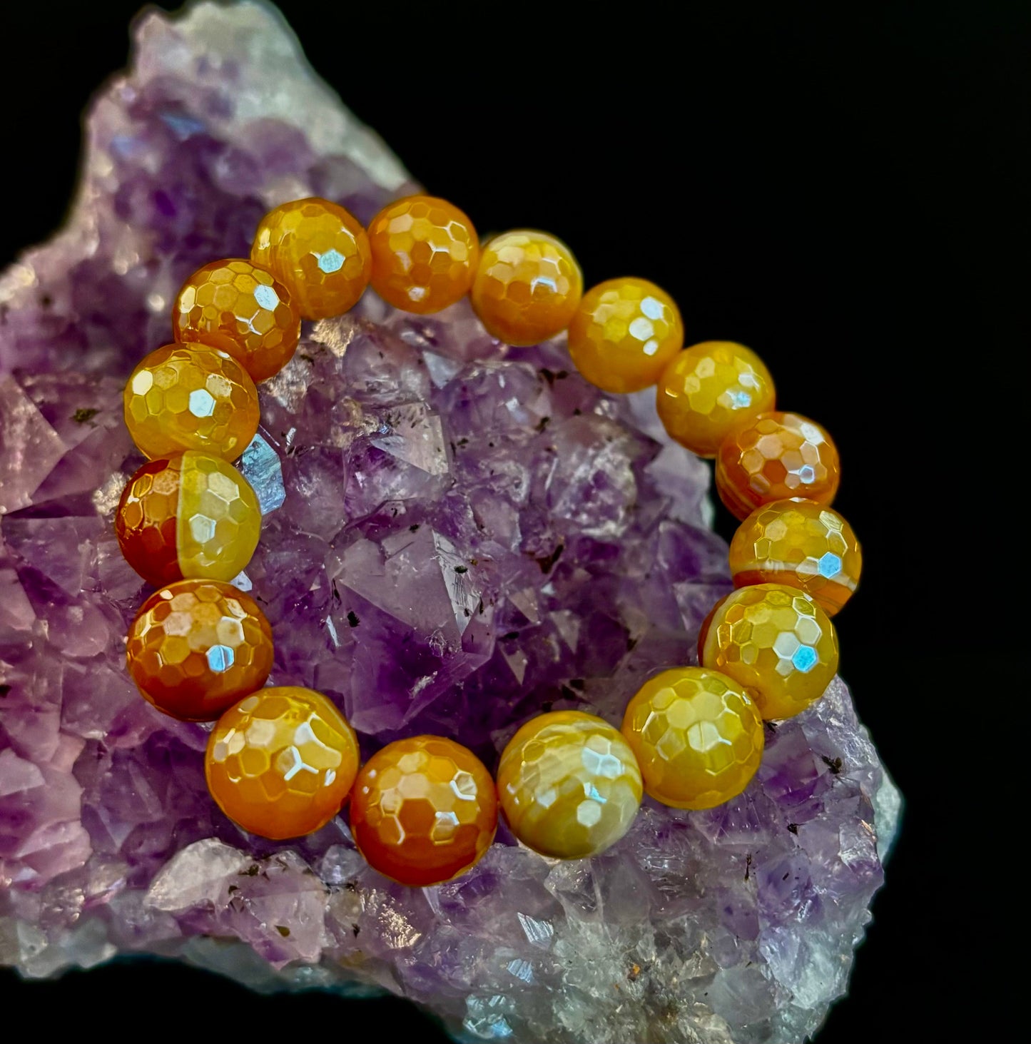 Wicked Glam Golden Hour – Yellow Banded Agate Bracelet