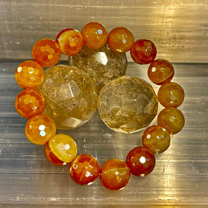 Wicked Glam Golden Hour – Yellow Banded Agate Bracelet