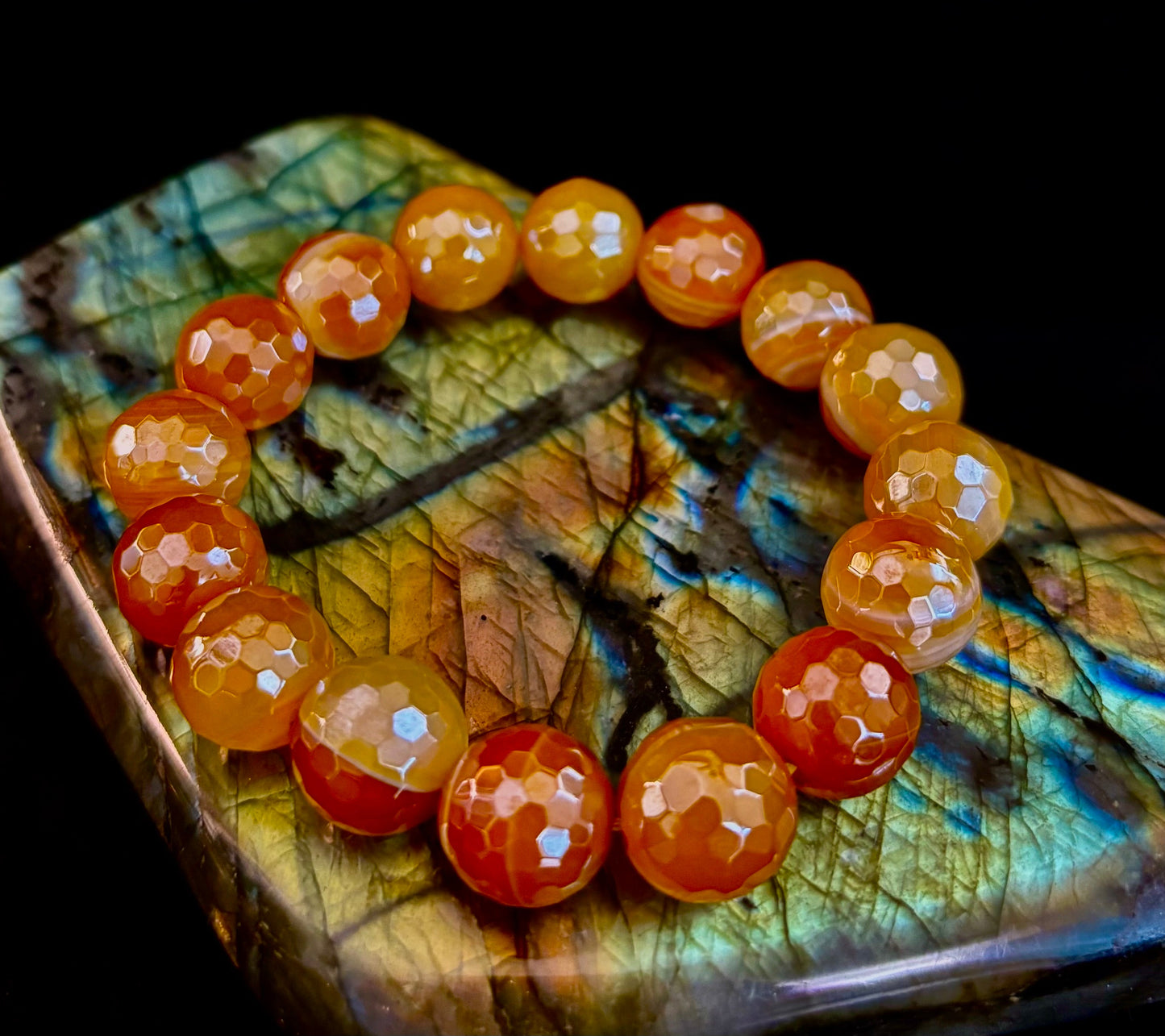 Wicked Glam Golden Hour – Yellow Banded Agate Bracelet